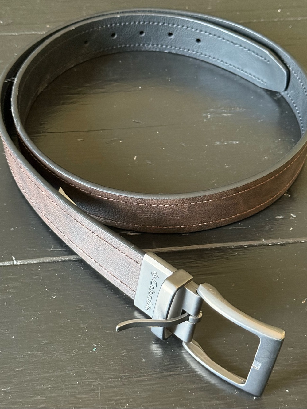 Columbia Men's Brown / Black Reversible Leather Belt